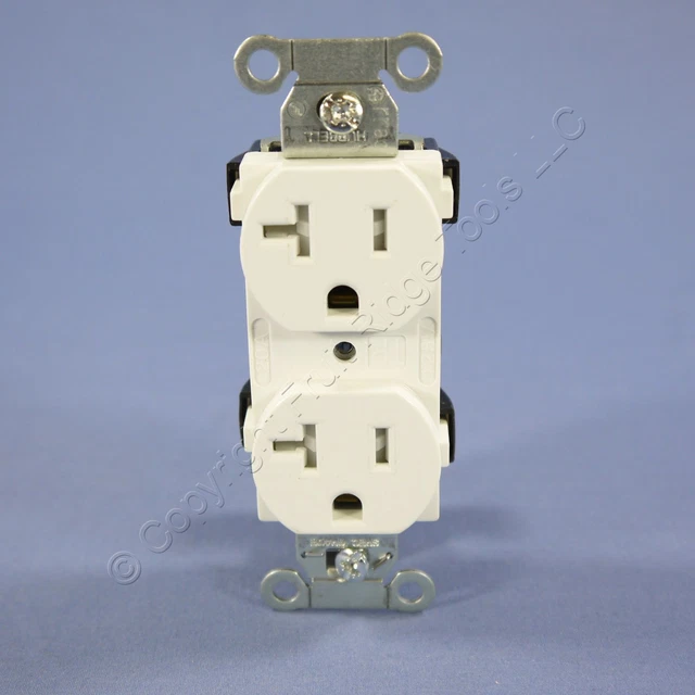 Hubbell White COMMERCIAL Tamper Resistant Duplex Receptacle 5-20R 20A BR20WHITR