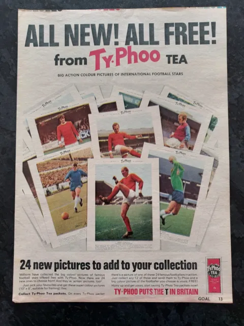 TYPHOO PLAYER PICTURES - Full Page Magazine Advert - 1970's Vintage - EX