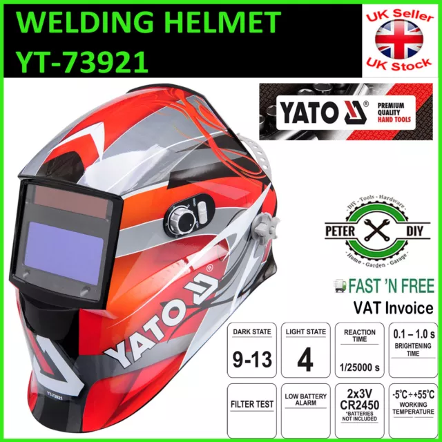 AUTO - DARKENING WELDING HELMET Mask Auto Repair PROFFESIONAL USE YATO YT-73921