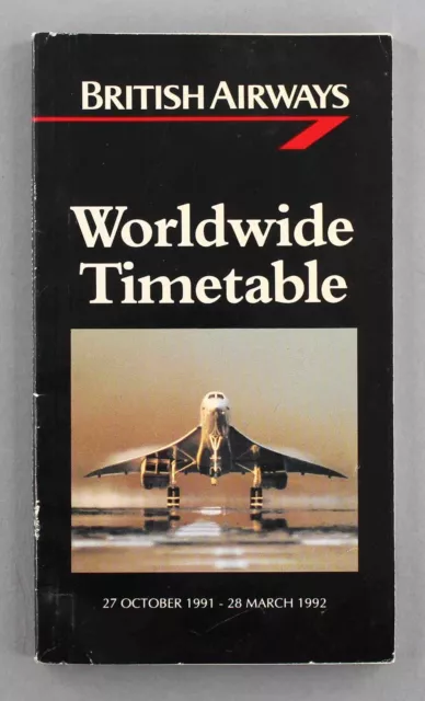 British Airways Worldwide Airline Timetable Winter 1991/92 Seat Maps Concorde Ba