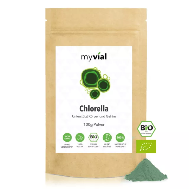 Bio Chlorella Pulver 100g vegan | 100% naturbelassen | Chlorella vulgaris