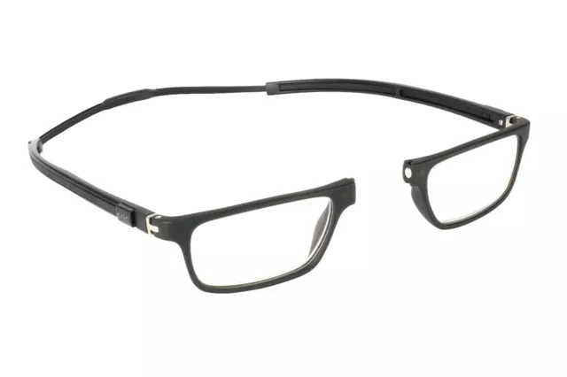 CliC Tube +3.00 Diopter Executive Magnetic Reading Glasses: Expandable - Black