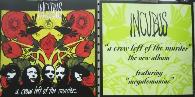 Incubus 2004 A Crow Left 2 Sided promotional poster/flat Flawless New Old Stock