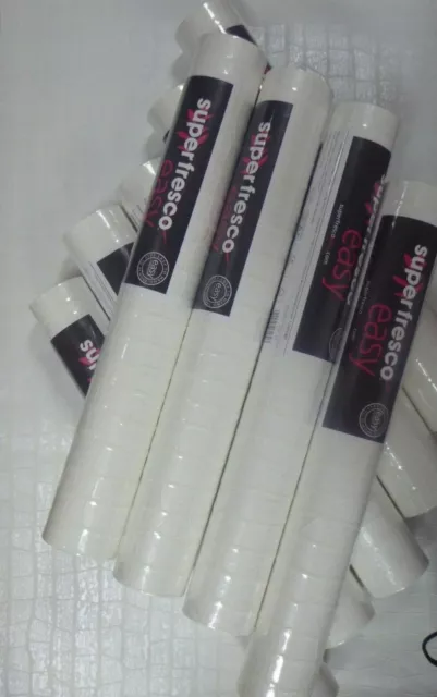 9 x FULL Rolls (ONE TRADE BOX) Wallpaper - Paintable Vinyl - Superfresco White