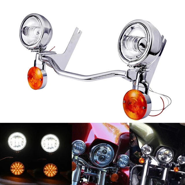 LED Passing Turn Signal Lamp Driving Fog Spot Lights Bar Angle Eyes  For Harley