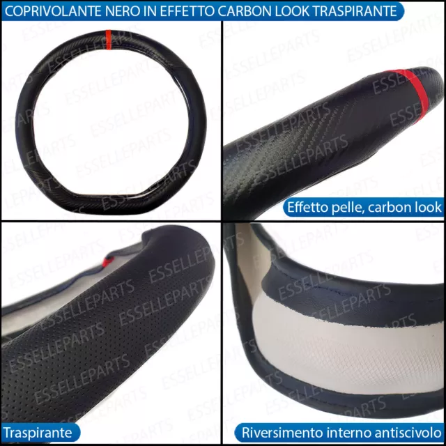 Coprivolante Cover Effetto Pelle Carbon Look Per Volkswagen Golf 7.5 Base Piatta 2