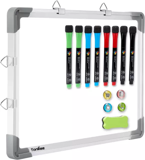 Small Dry Erase White Board –  12" X 16" Magnetic Hanging Whiteboard for Wall Po