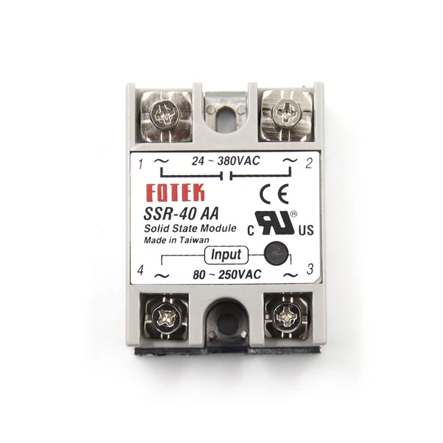 SOLID STATE RELAY SSR-40AA-H 40A actually 80-250V AC TO 90-480V AC SSR ...