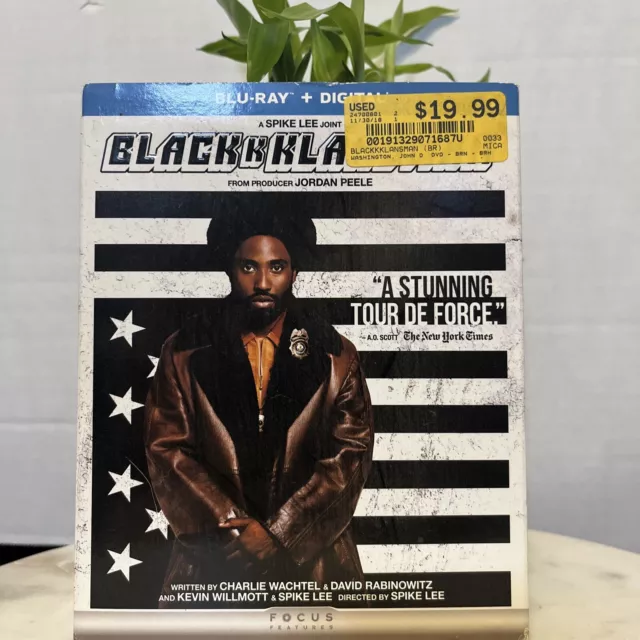 Blackkklansman (Blu-ray, 2018, Widescreen, Slipcover, Digital) *NEW* *FREE Ship*