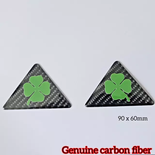 2x Distintivi Alfa Romeo Quadrifoglio Fibra di Carbonio Adesivi Emblemi Cloverleaf QV