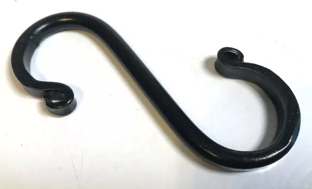 New Hand Worked Black 3 3/4" Wrought Iron Fancy S Hook USA Home Garden Antique S