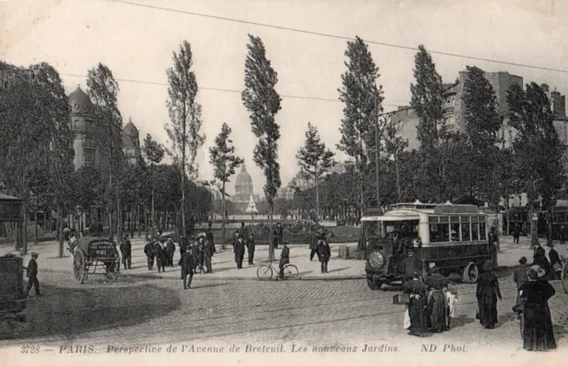 75 Cpa Debut 1900 Paris Perspective De L'avenue De Breteuil Les Nouveaux Jardins