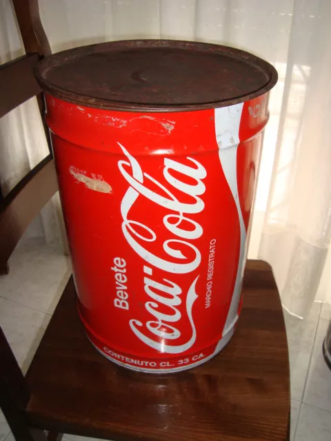 Coca Cola Bidone Sgabello Vintage Anni 80