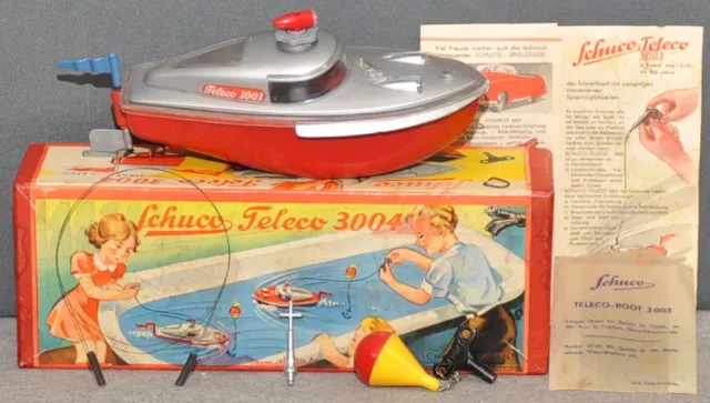 Schuco Teleco 3004 Fernlenk-Schnellboot  mit Zubehör  original  50er Jahre  OVP