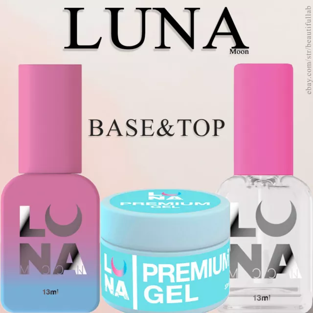 LUNA BASE/TOP: Rubber, COVER, No Wipe, EXTENSION GEL, Light Acrygel, Nail POLISH