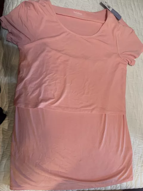 Motherhood Maternity Nursing Short Sleeve Top Size Medium Salmon Pink