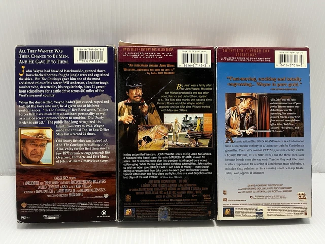 JOHN WAYNE VHS Lot Of 3 The Cowboys Big Jake Rio Lobo Vintage £8.90 ...