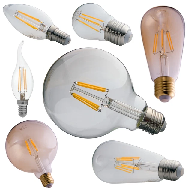 E27 E14 LED Filament 1W - 14W Leuchtmittel Vintage Kerze Glühbirne Kolben Retro
