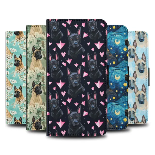 Flip Case For Samsung Galaxy|Cute Malinois Puppy Dog Canine Pattern #A2