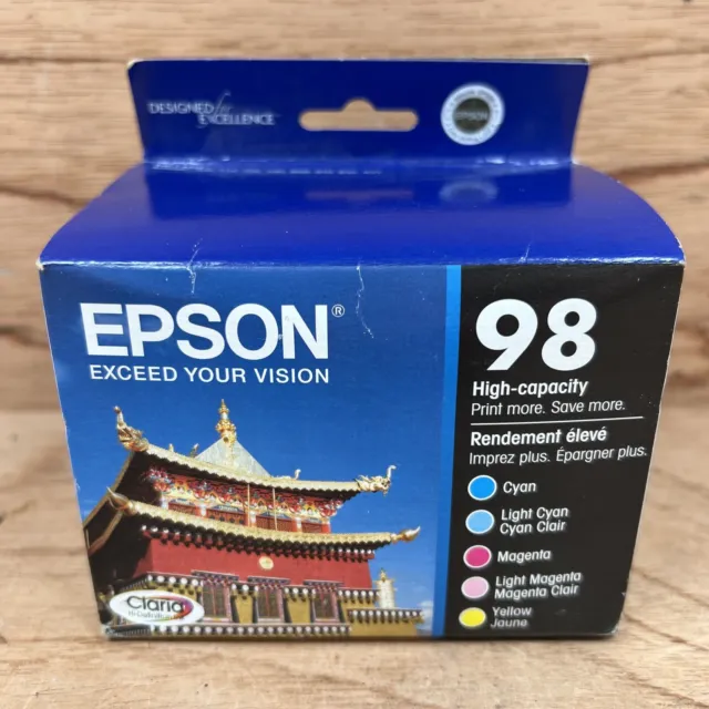 Genuine Epson 98 T098920 Multicolor Ink Cartridges Combo Pack - Dated 08/2015