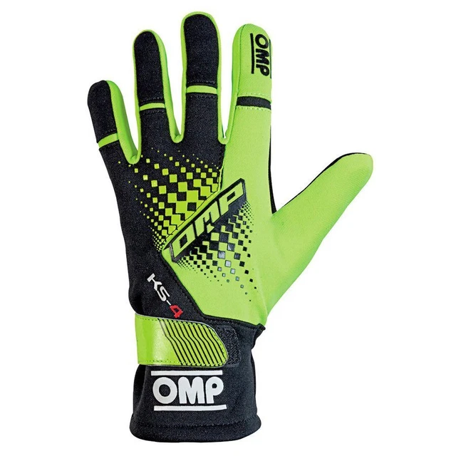 OMP 1596718 Guanti; Nero/Giallo; M; Set di 2