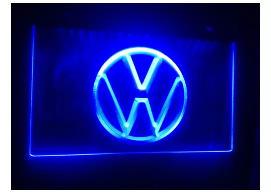 Panneau Enseigne Lumineux Logo Vw Volkswagen Voiture Sign Pub Cafe Neon Lampe 2