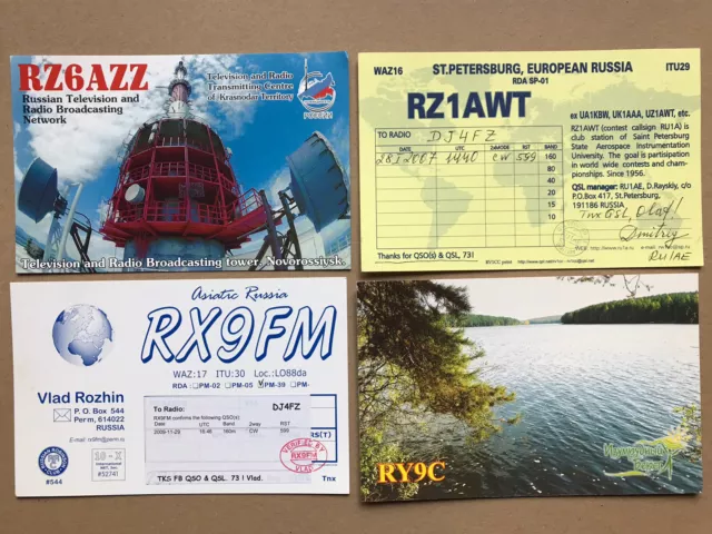 RUSSLAND 4 X Amateur Funk Karte QSL Card Rus.Föderation Konvolut Nr. RF1 K2