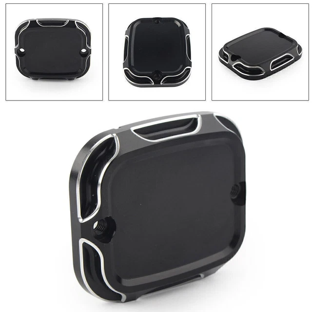 Black Motor Front Brake Reservoir Master Cylinder Cover For Harley Dyna Softail