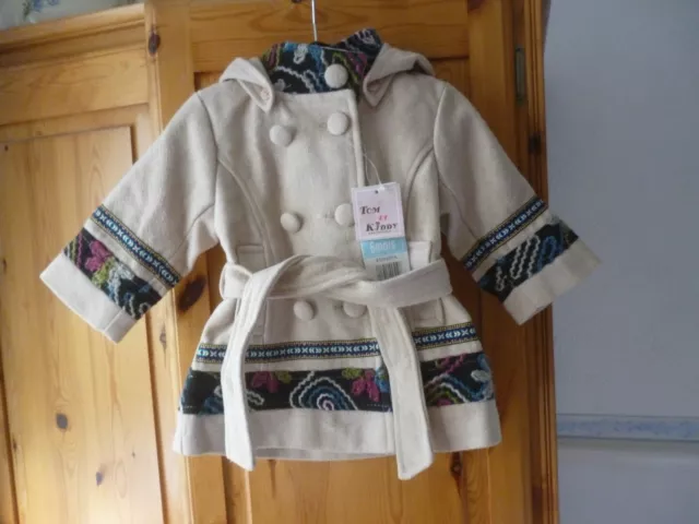 Girls French Tom Et Kiddy Coat Age 6 Months Bnwt Detachable Hood Gorgeous