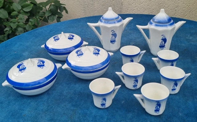 6 assiettes Saint Amand faience ancienne 381112 fleurs rose rouge - Vendu