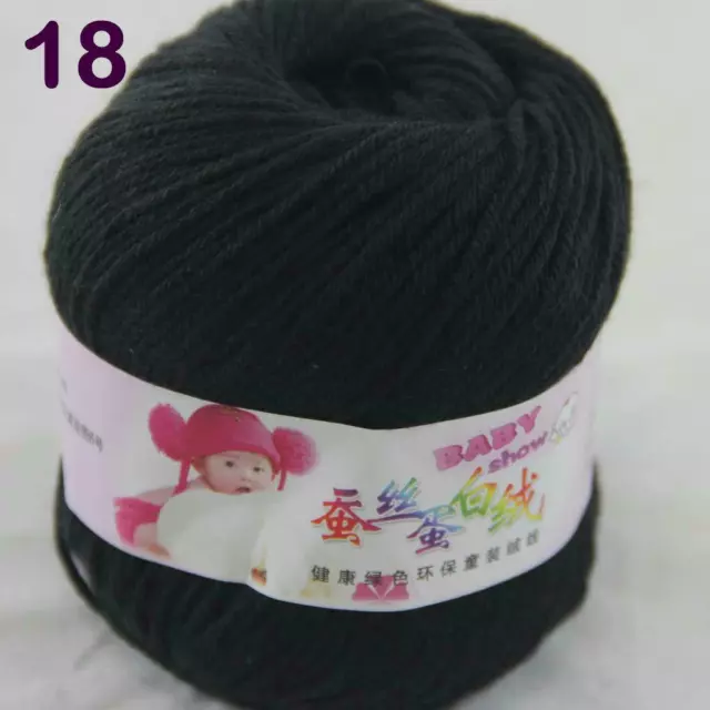 Sale 1 Balls x 50g DK Baby Soft Cashmere Silk Wool Hand Knitting Crochet Yarn 18
