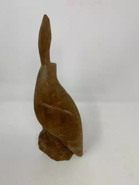 Vintage Carved Wooden Partridge Quail Wood Bird Statue Figurine 13"