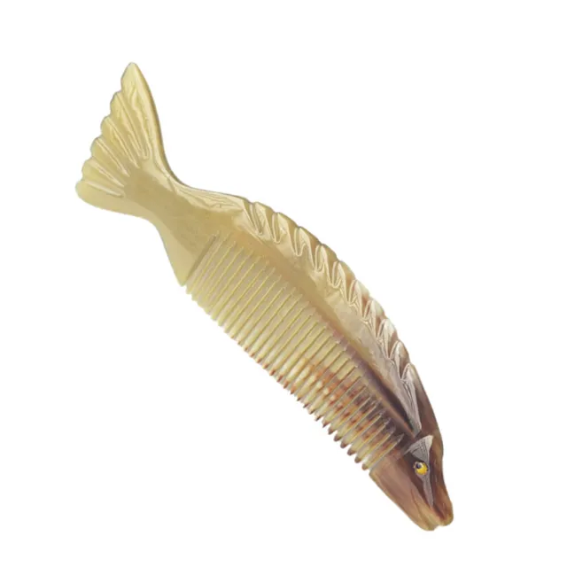 1PC Ox Horn Hair Comb Natural Delicate Horn Comb Creative Fish Shape Comb