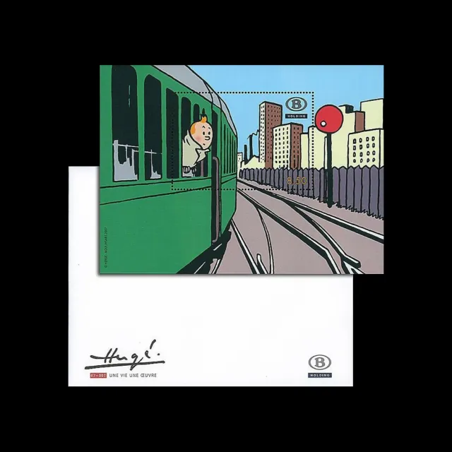 TIN07-SNCBN : 2007 Belgique SNCB - Bloc 8,50€ Chemin de fer - Tintin en Amérique
