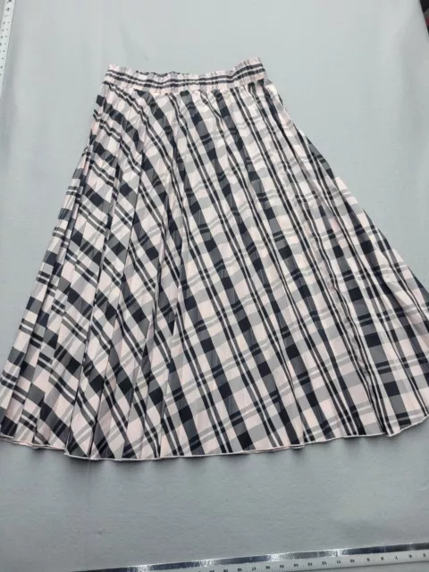 Topshop Womens Skirt 12 Pink Black Plaid Pleated