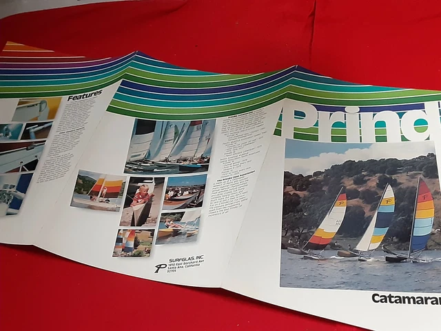 Vintage collectable Sailboat Brochure PRINDLE 15 16 18 CATAMARAN SALES SHEET 5u6
