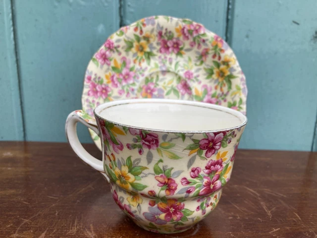 Vintage Royal Winton cup and saucer, ESTELLE.