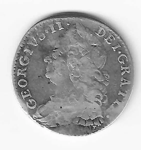 King George II (2nd) 1758 Coinage Six Pence 6d British Georgian Coin
