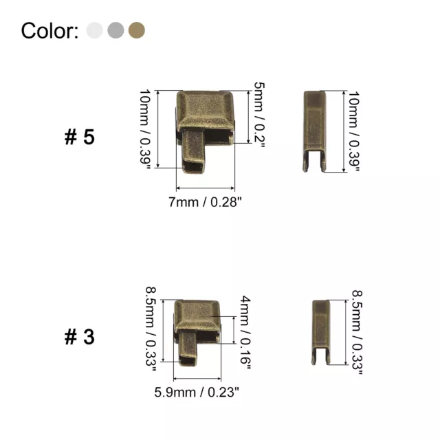 Zipper Repair Kits, Retainers Box & Insertion Pins (12Set: 4Size 3Color) 3