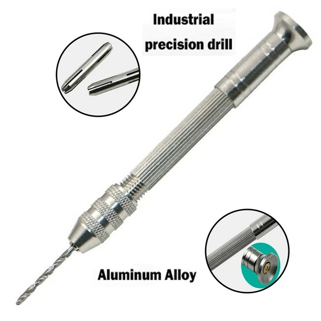 11pcs Mini-Micro Hand Drill Chuck With 10pcs Drill Bit Jewelry Craft DIY Tool UK