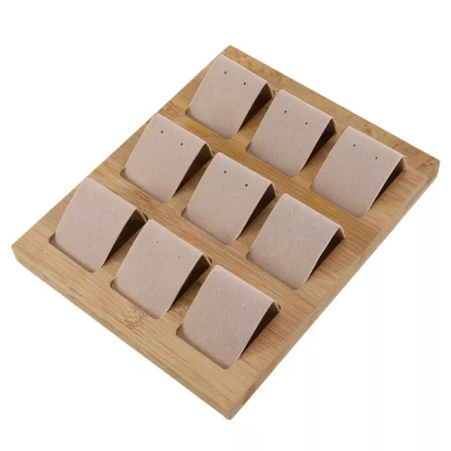 9Pcs Wood Earring Card Holder Tray for Jewelry Accessory Display Cream4722