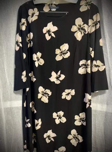 Tommy Hilfiger Black Floral Women’s Midi Size 12 Dress