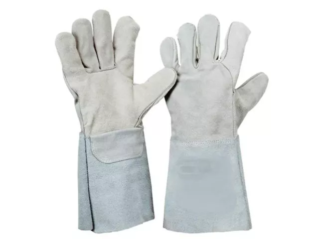 12 paires de gants 5 doigts en cuir croûte de bovin Gants de travail en cuir cro