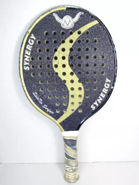 Viking Synergy Platform Tennis Paddle Racket Padel Spin Tex Gold & Black 4 1/4