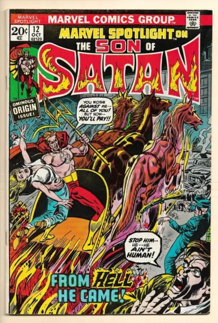 Marvel Spotlight on Son of Satan! #12 VF-  1st full Daimon Hellstrom and origin!