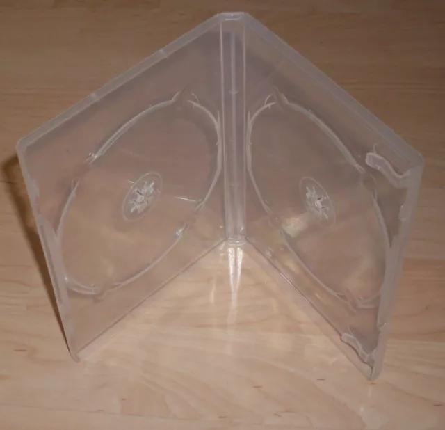 DVD Hülle Case 2fach 2er DVDhülle Doppelhülle transparent durchsichtig f. 2 DVDs