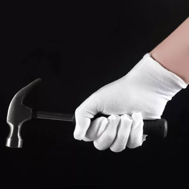 12 PAIRS WHITE Cotton Gloves for Serving Inspection Costume - Cloth ...