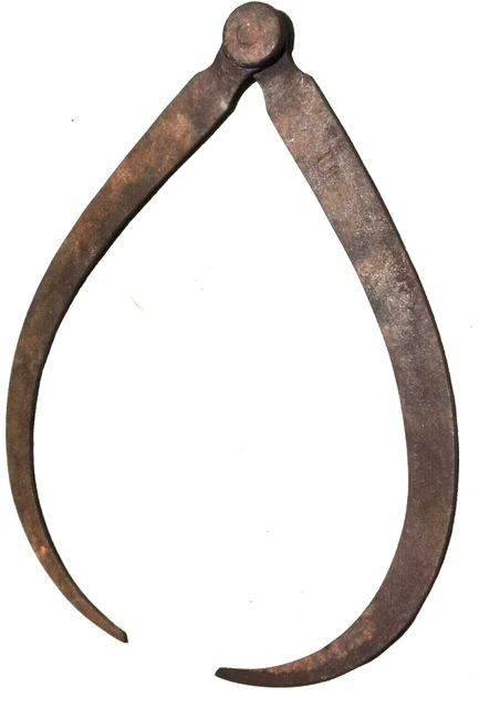 OUTIL ANCIEN COMPAS D'EPAISSEUR EN FER FORGE Gravé EUR 17,00 - PicClick FR