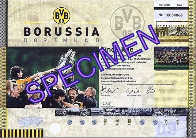 🔴PERSONALIZED BORUSSIA Dortmund-German Stock Certificate Novelty on Cardstock🔴