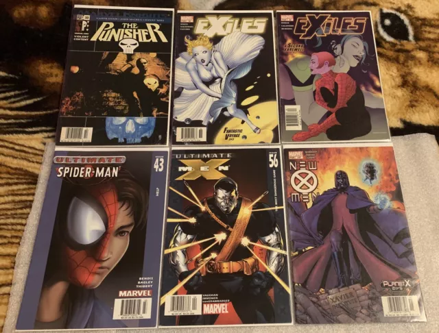 6 Issue Marvel Newsstand Comic Lot Spider-Man, X-Men, Exiles VF/F+ HTF